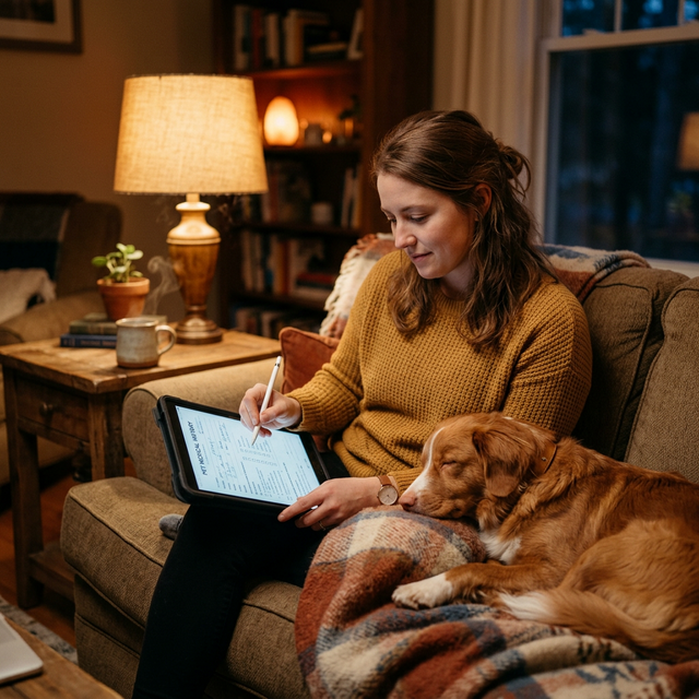 Persona registrando datos de su perro